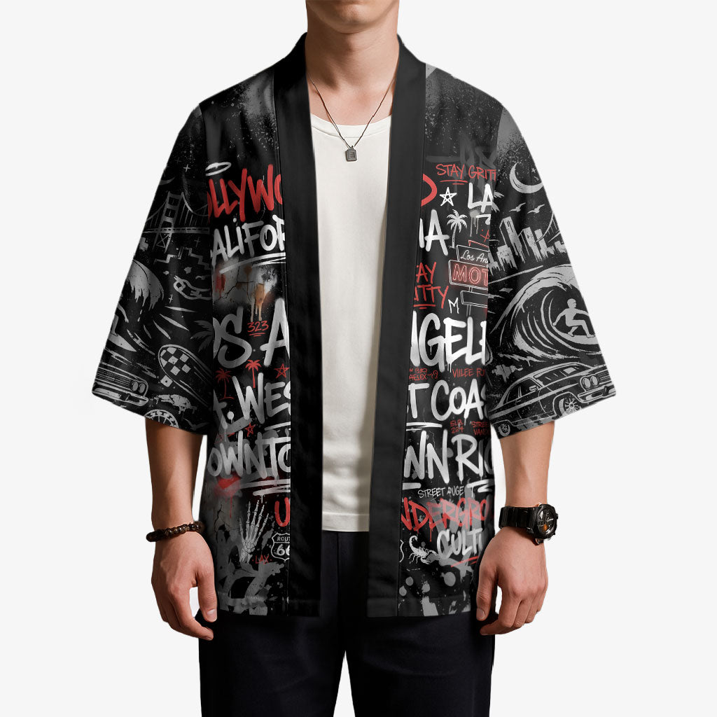 Personalized California West Coast Graffiti Kimono Urban Los Angeles Street Art - Hollywood LAX