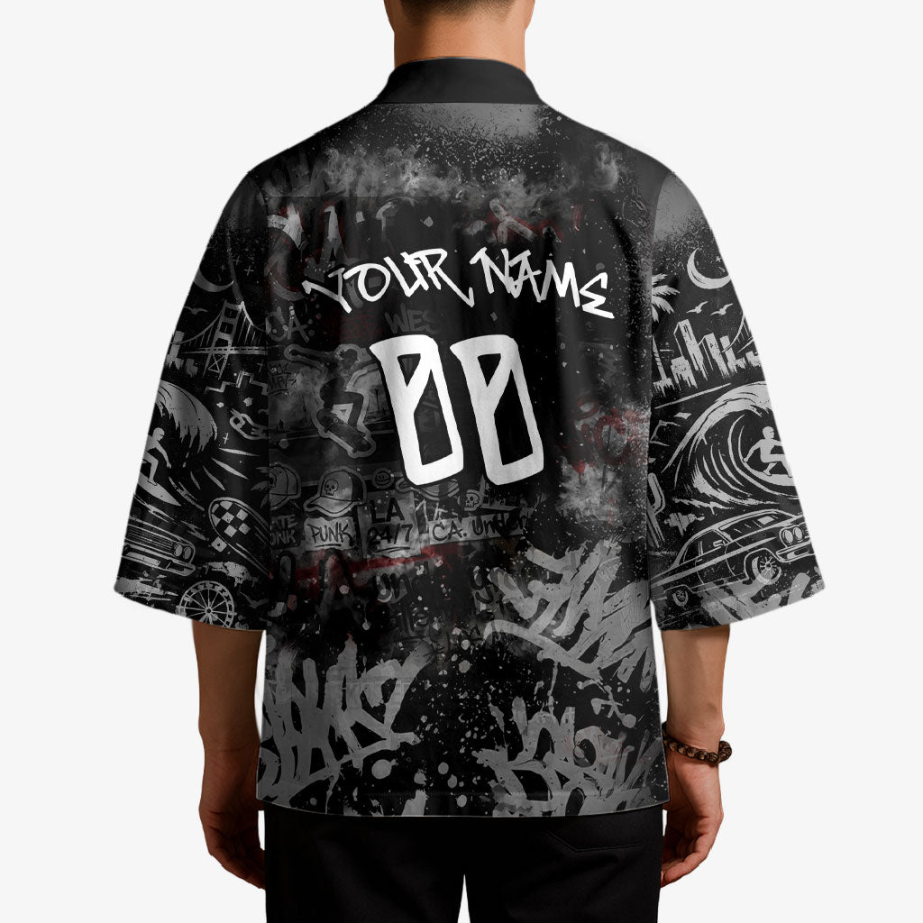 Personalized California West Coast Graffiti Kimono Urban Los Angeles Street Art - Hollywood LAX