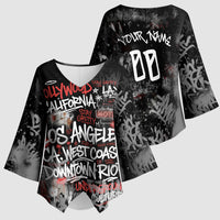 Personalized California West Coast Graffiti Kimono Sleeve Blouse Urban Los Angeles Street Art - Hollywood LAX