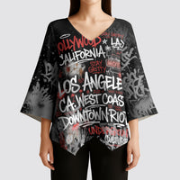 Personalized California West Coast Graffiti Kimono Sleeve Blouse Urban Los Angeles Street Art - Hollywood LAX