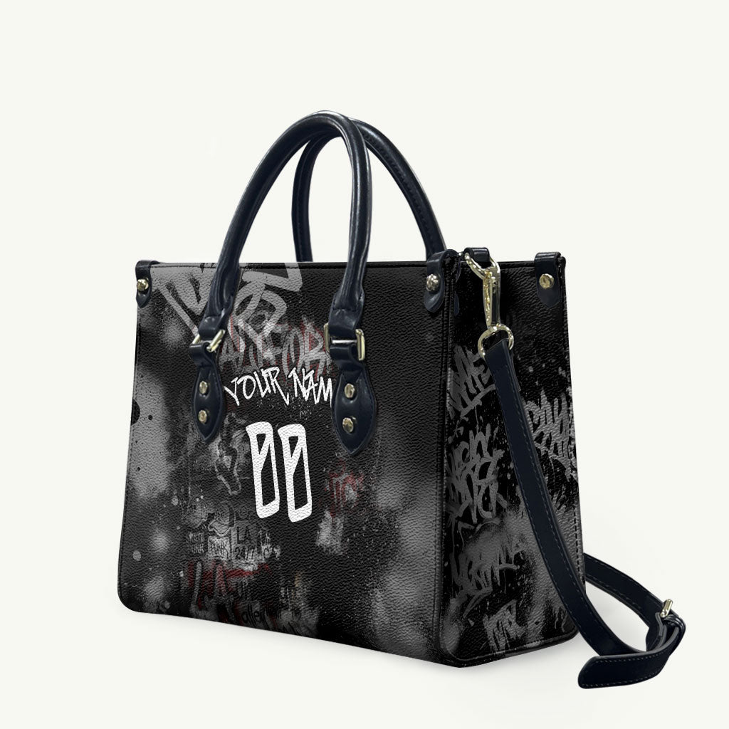 Personalized California West Coast Graffiti Leather Bag Urban Los Angeles Street Art - Hollywood LAX