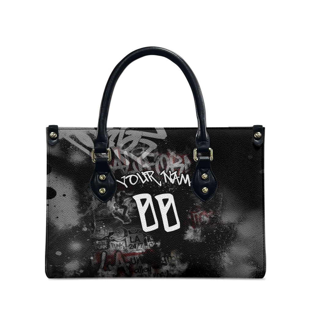 Personalized California West Coast Graffiti Leather Bag Urban Los Angeles Street Art - Hollywood LAX