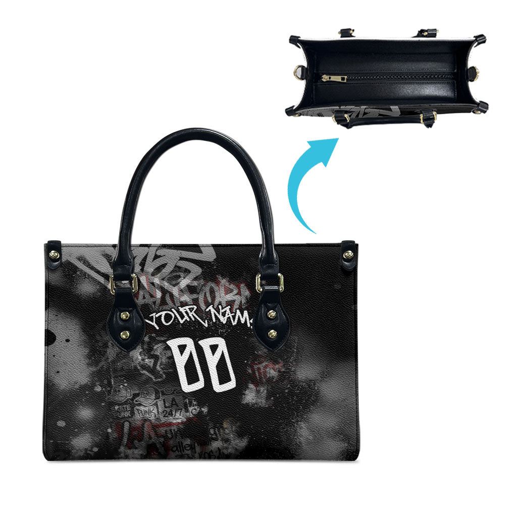 Personalized California West Coast Graffiti Leather Bag Urban Los Angeles Street Art - Hollywood LAX