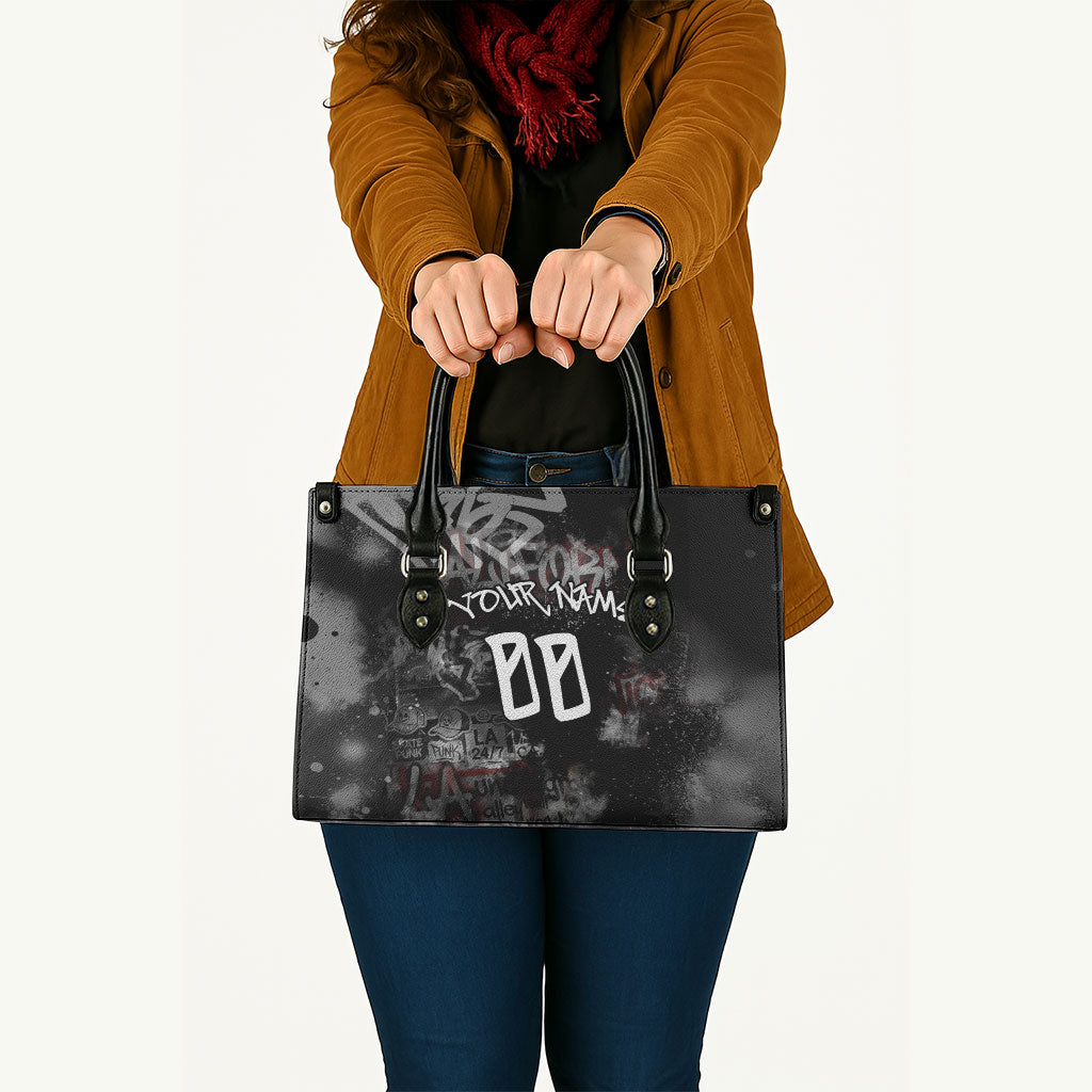 Personalized California West Coast Graffiti Leather Bag Urban Los Angeles Street Art - Hollywood LAX