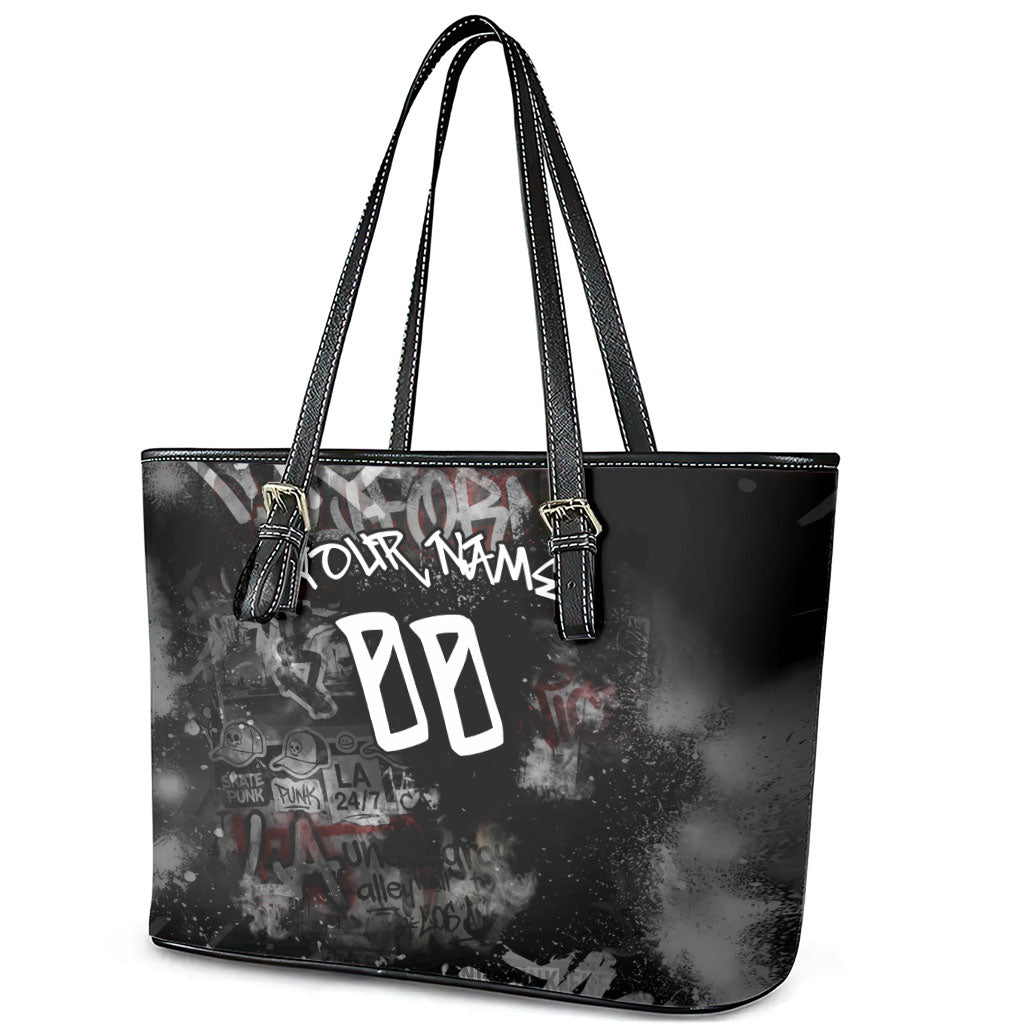 Personalized California West Coast Graffiti Leather Tote Bag Urban Los Angeles Street Art - Hollywood LAX