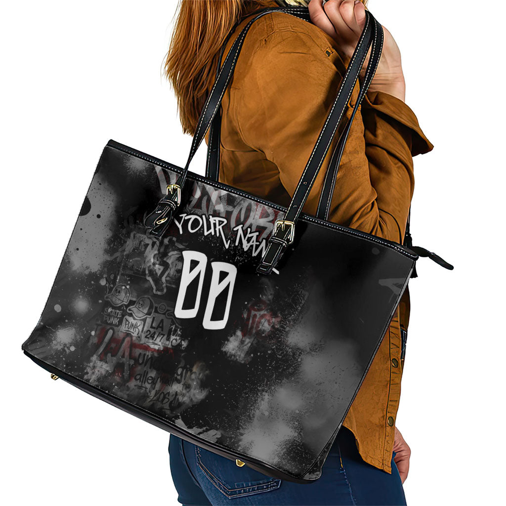 Personalized California West Coast Graffiti Leather Tote Bag Urban Los Angeles Street Art - Hollywood LAX