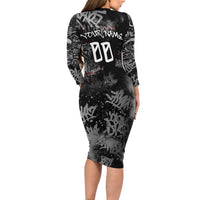 Personalized California West Coast Graffiti Long Sleeve Bodycon Dress Urban Los Angeles Street Art - Hollywood LAX