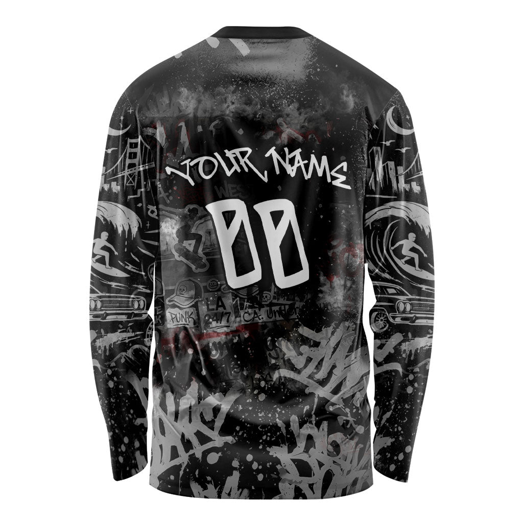 Personalized California West Coast Graffiti Long Sleeve Shirt Urban Los Angeles Street Art - Hollywood LAX