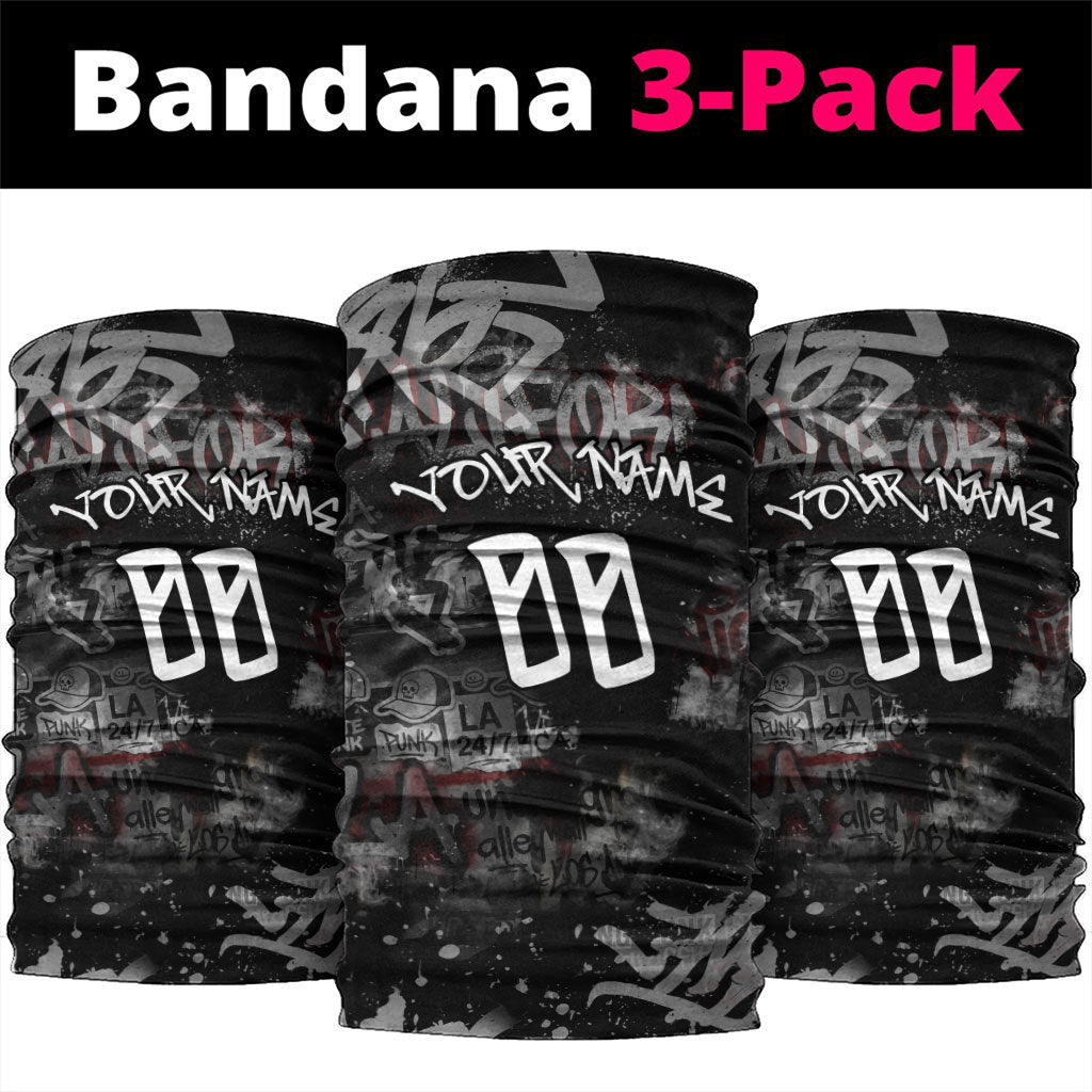 Personalized California West Coast Graffiti Neck Gaiter Urban Los Angeles Street Art - Hollywood LAX