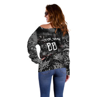 Personalized California West Coast Graffiti Off Shoulder Sweater Urban Los Angeles Street Art - Hollywood LAX