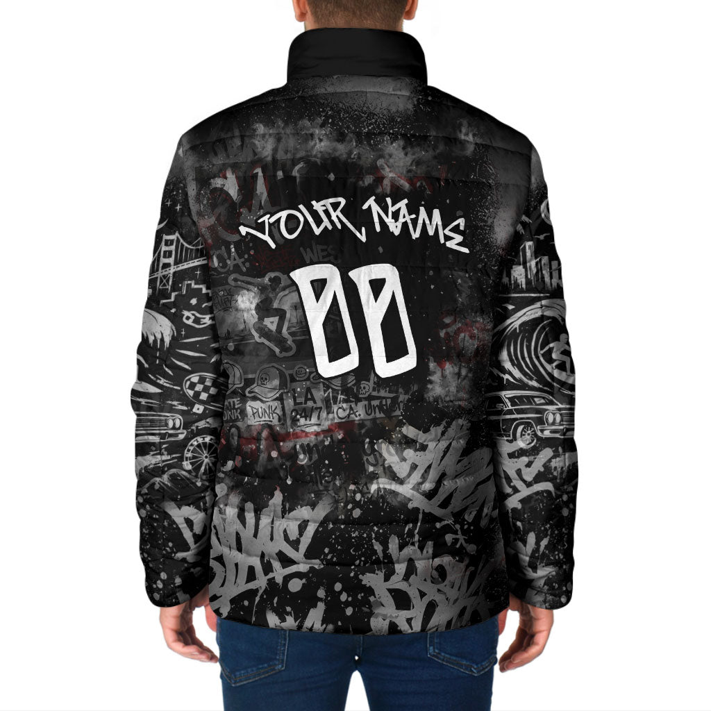 Personalized California West Coast Graffiti Padded Jacket Urban Los Angeles Street Art - Hollywood LAX