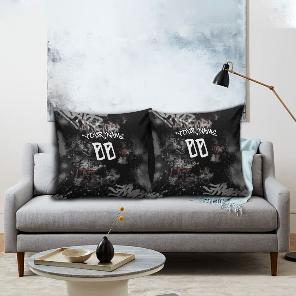 Personalized California West Coast Graffiti Pillow Cover Urban Los Angeles Street Art - Hollywood LAX