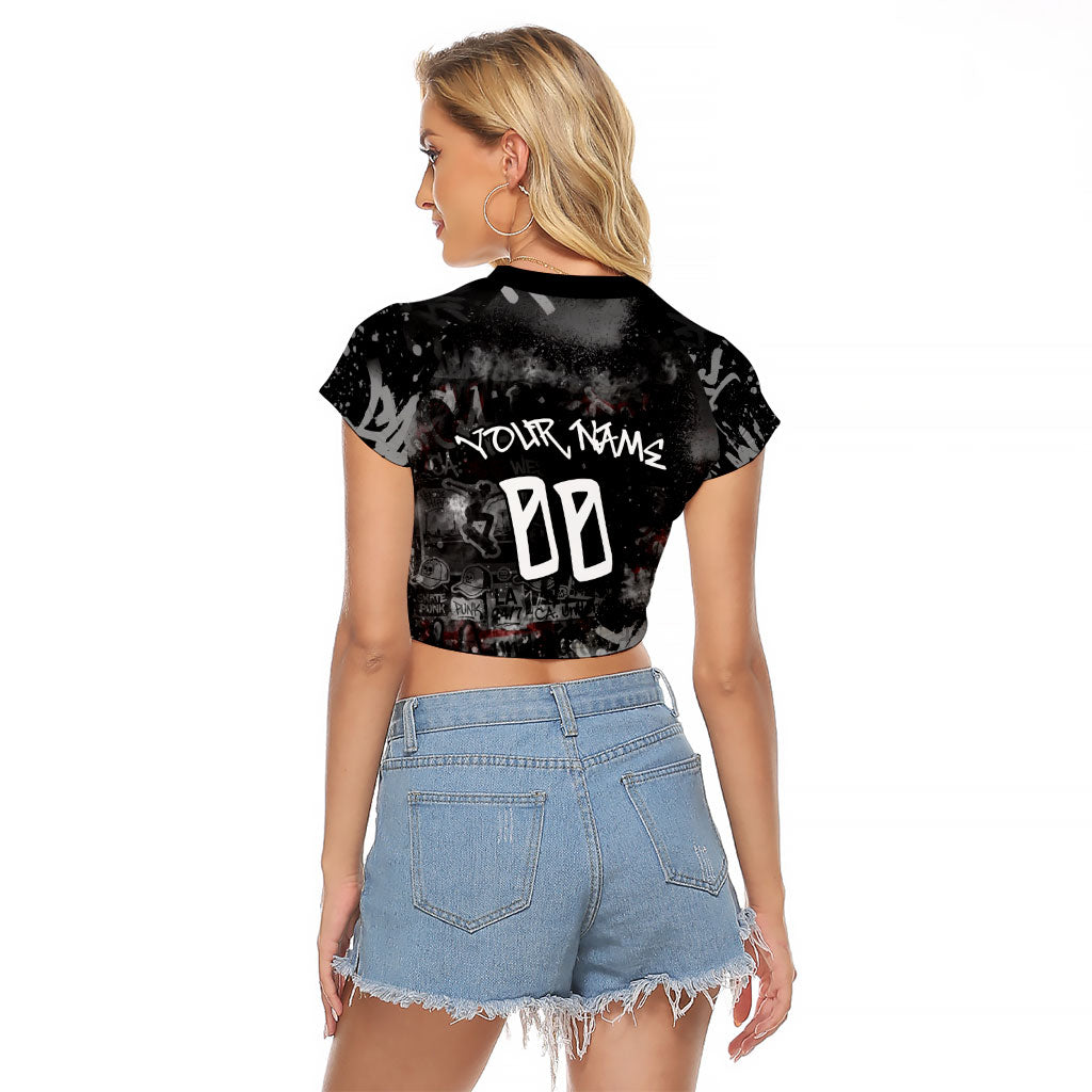 Personalized California West Coast Graffiti Raglan Cropped T Shirt Urban Los Angeles Street Art - Hollywood LAX