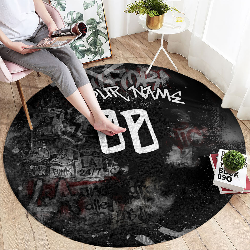 Personalized California West Coast Graffiti Round Carpet Urban Los Angeles Street Art - Hollywood LAX