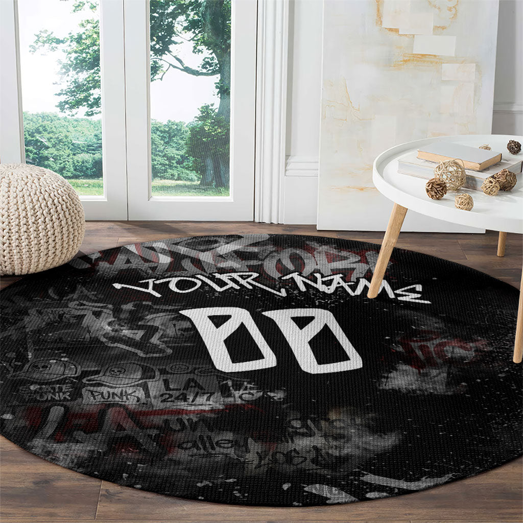 Personalized California West Coast Graffiti Round Carpet Urban Los Angeles Street Art - Hollywood LAX