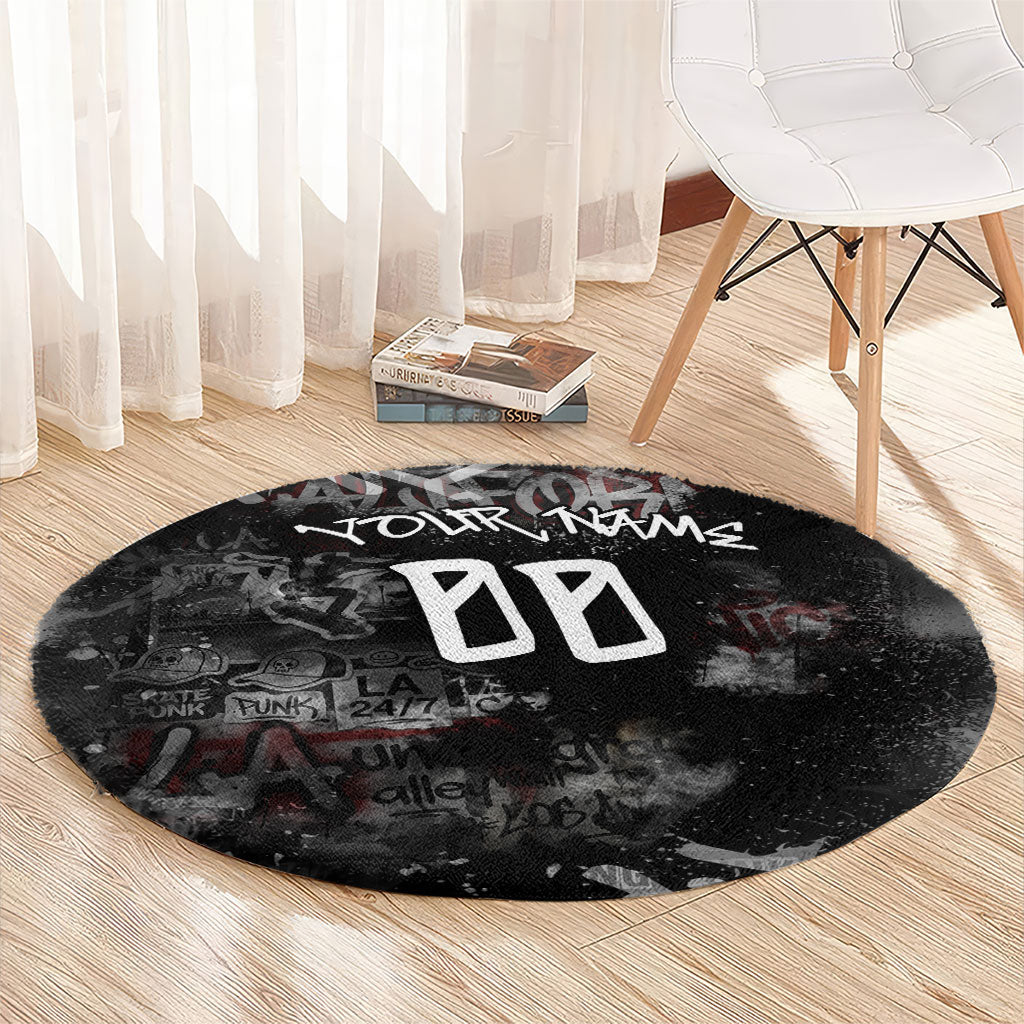 Personalized California West Coast Graffiti Round Carpet Urban Los Angeles Street Art - Hollywood LAX