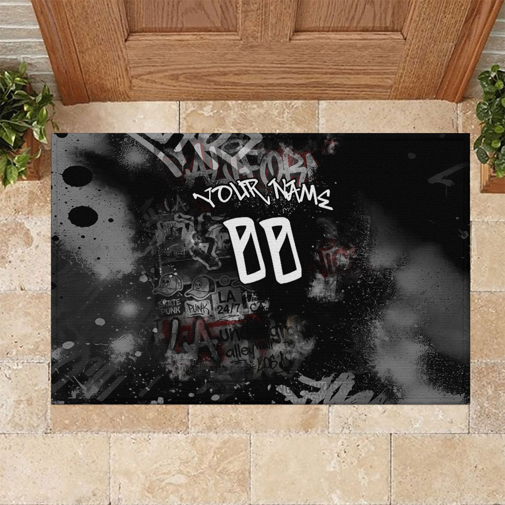 Personalized California West Coast Graffiti Rubber Doormat Urban Los Angeles Street Art - Hollywood LAX