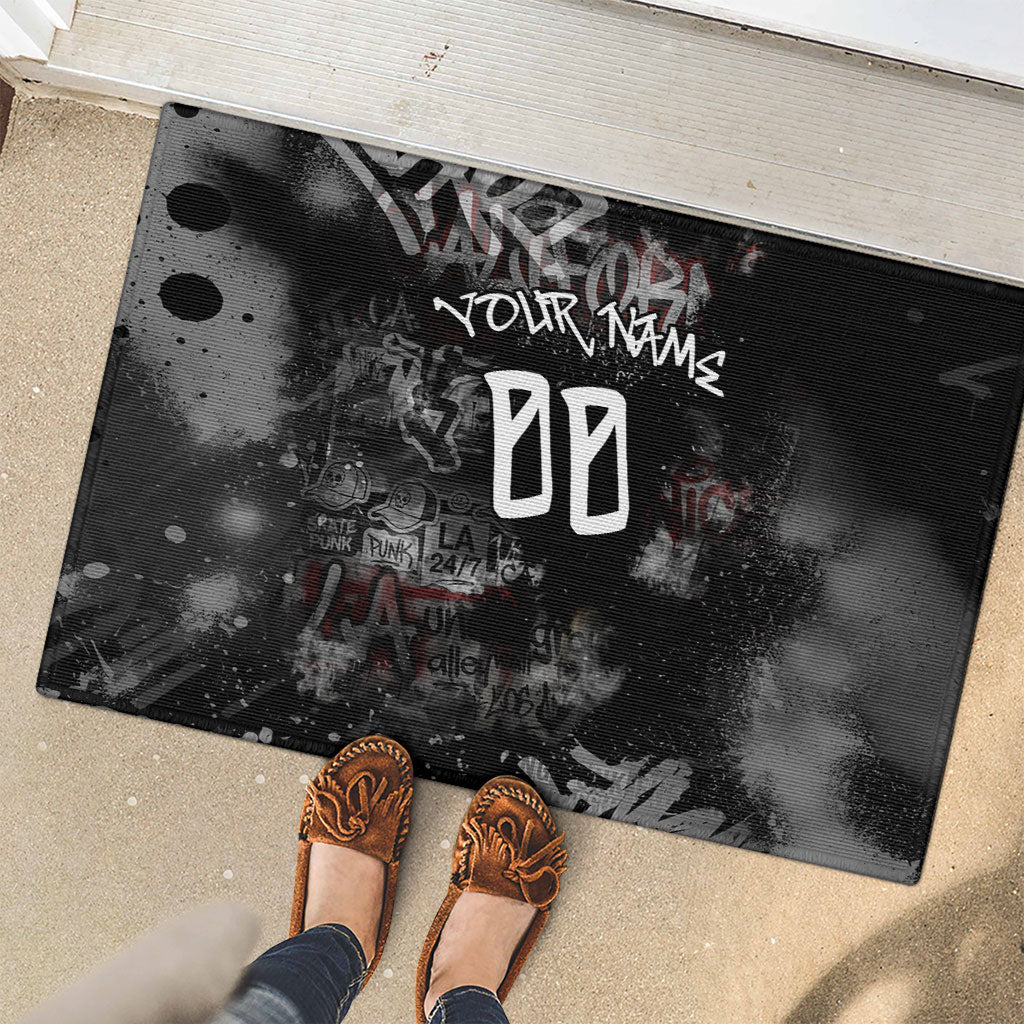 Personalized California West Coast Graffiti Rubber Doormat Urban Los Angeles Street Art - Hollywood LAX