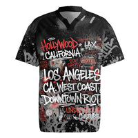 Personalized California West Coast Graffiti Rugby Jersey Urban Los Angeles Street Art - Hollywood LAX