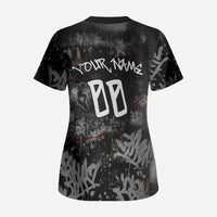 Personalized California West Coast Graffiti Scrub Top Urban Los Angeles Street Art - Hollywood LAX