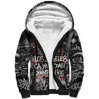 Personalized California West Coast Graffiti Sherpa Hoodie Urban Los Angeles Street Art - Hollywood LAX