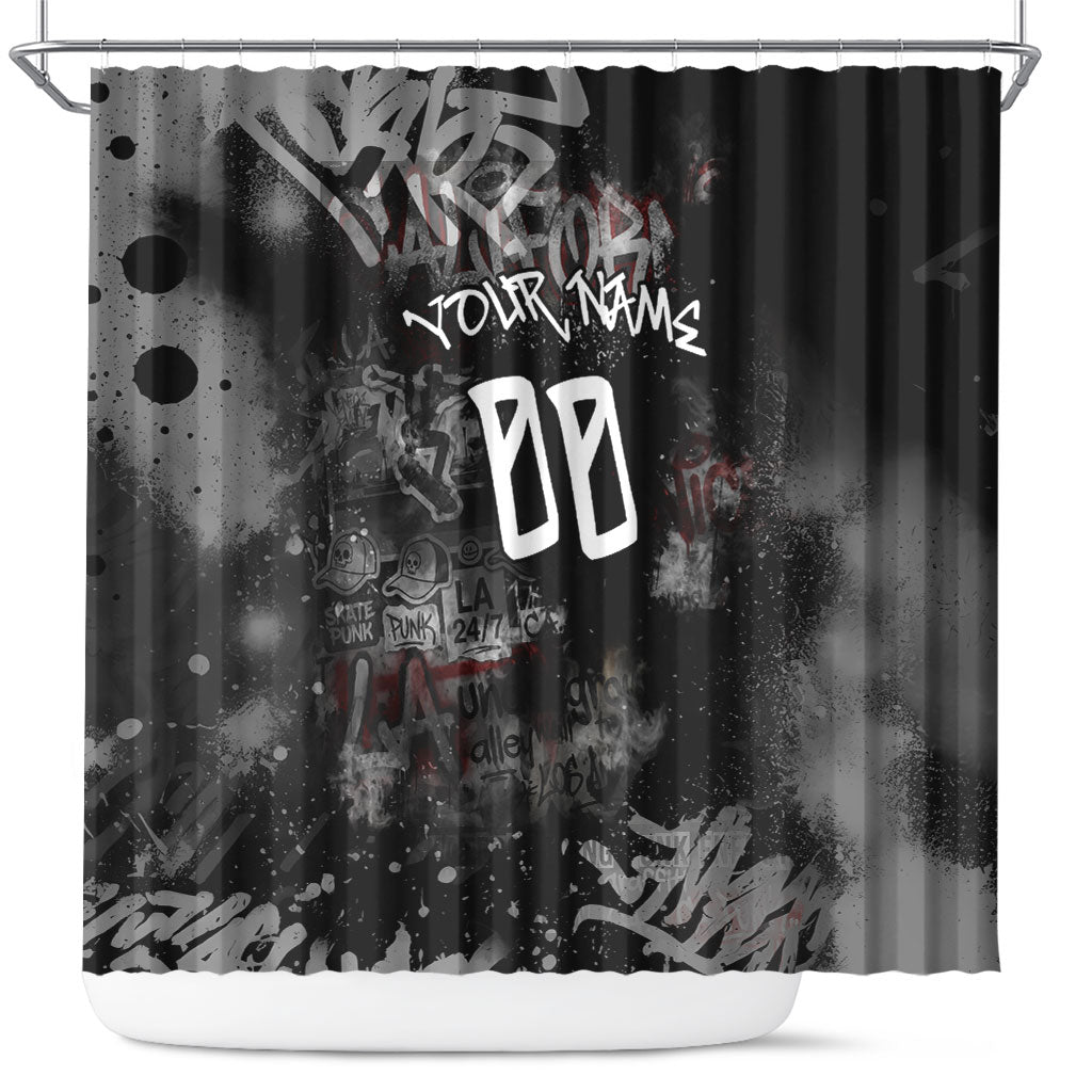 Personalized California West Coast Graffiti Shower Curtain Urban Los Angeles Street Art - Hollywood LAX