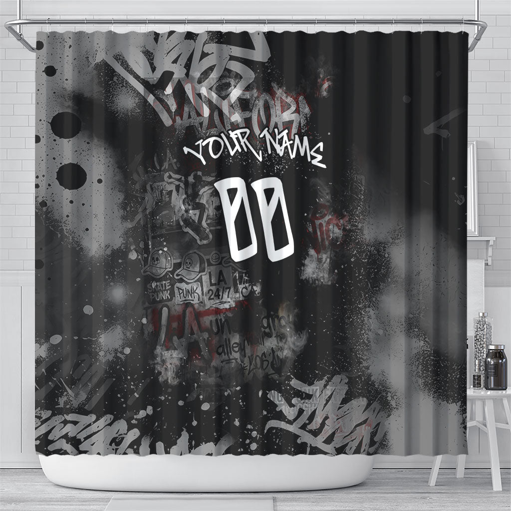 Personalized California West Coast Graffiti Shower Curtain Urban Los Angeles Street Art - Hollywood LAX