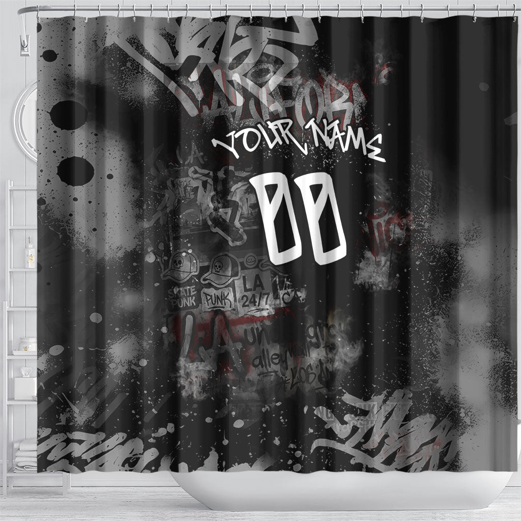 Personalized California West Coast Graffiti Shower Curtain Urban Los Angeles Street Art - Hollywood LAX