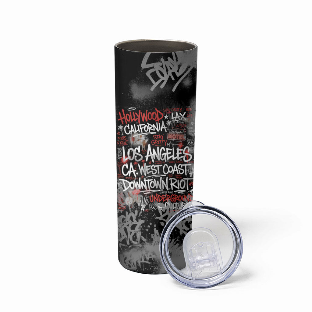 Personalized California West Coast Graffiti Skinny Tumbler Urban Los Angeles Street Art - Hollywood LAX