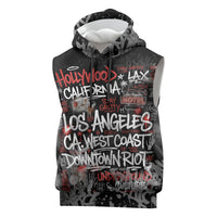 Personalized California West Coast Graffiti Sleeveless Hoodie Urban Los Angeles Street Art - Hollywood LAX