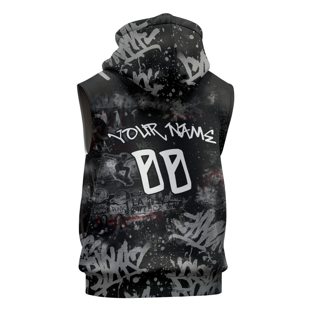 Personalized California West Coast Graffiti Sleeveless Hoodie Urban Los Angeles Street Art - Hollywood LAX