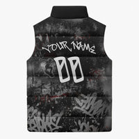 Personalized California West Coast Graffiti Sleeveless Puffer Jacket Urban Los Angeles Street Art - Hollywood LAX