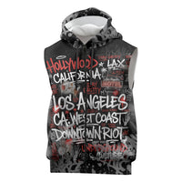 Personalized California West Coast Graffiti Sleeveless Zip Hoodie Urban Los Angeles Street Art - Hollywood LAX