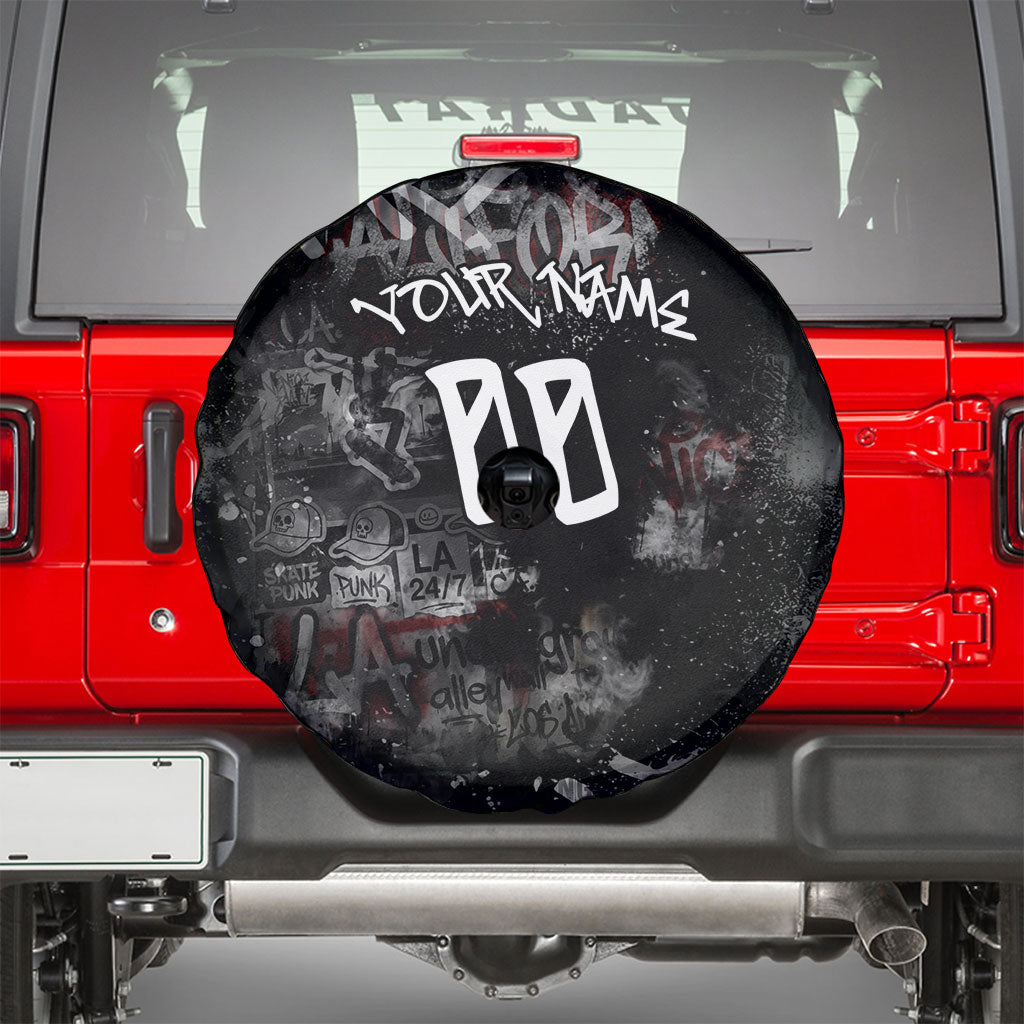 Personalized California West Coast Graffiti Spare Tire Cover Urban Los Angeles Street Art - Hollywood LAX