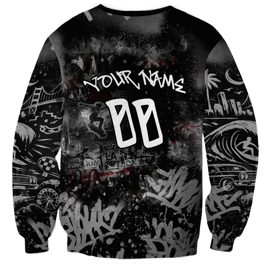 Personalized California West Coast Graffiti Sweatshirt Urban Los Angeles Street Art - Hollywood LAX
