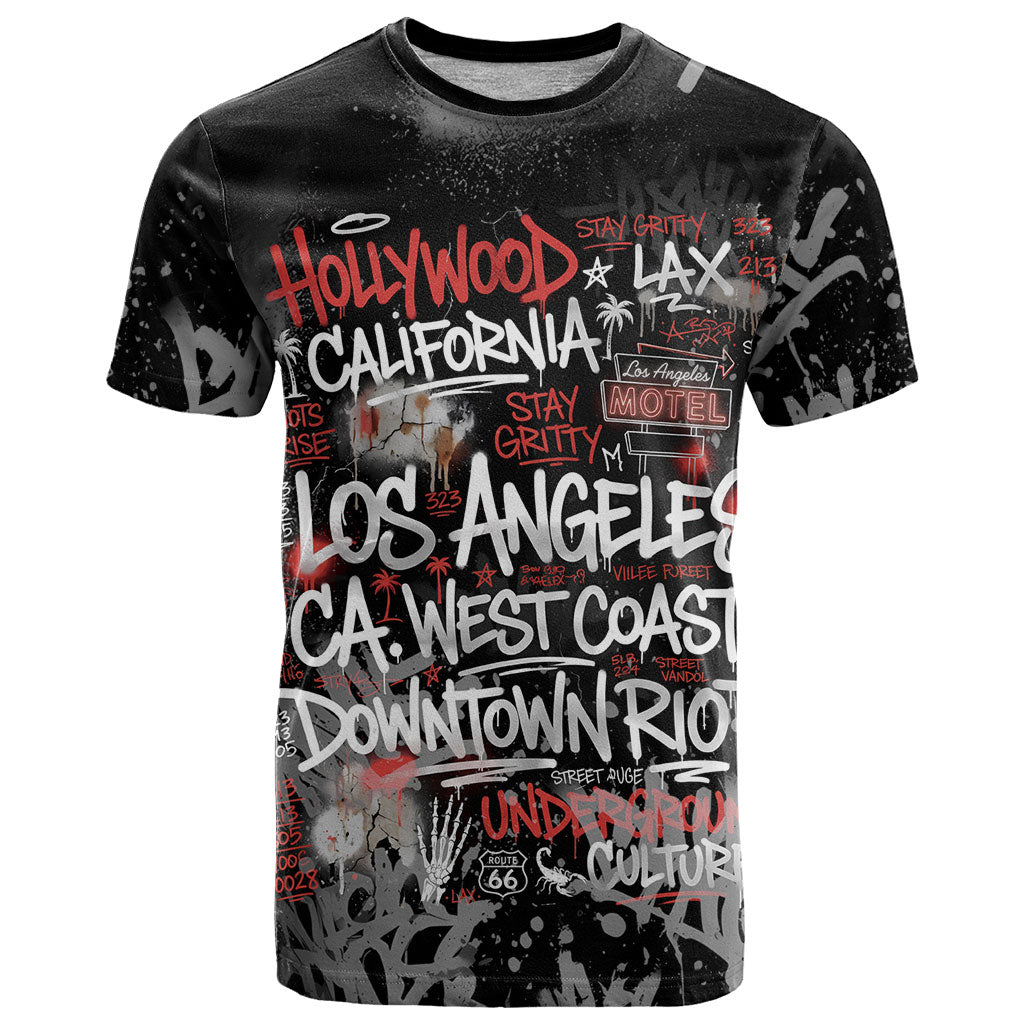 Personalized California West Coast Graffiti T Shirt Urban Los Angeles Street Art - Hollywood LAX