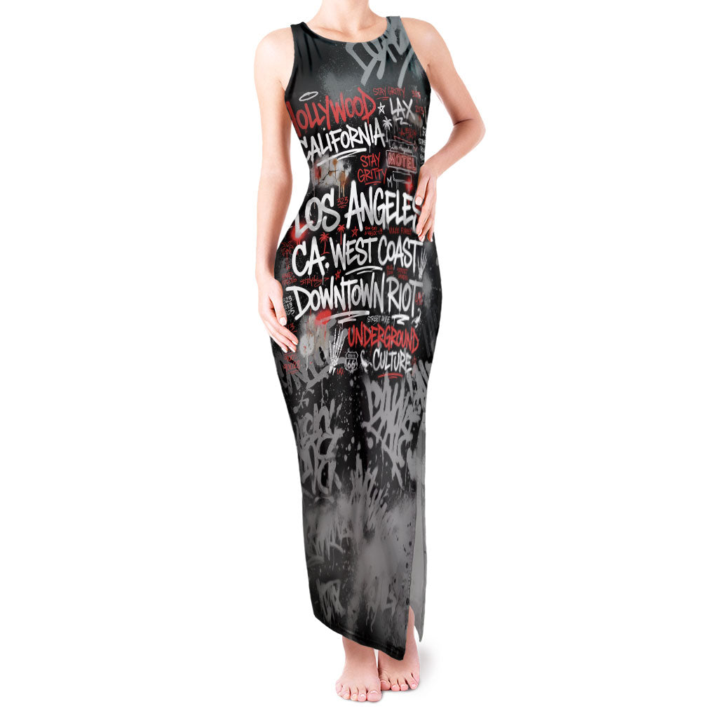 Personalized California West Coast Graffiti Tank Maxi Dress Urban Los Angeles Street Art - Hollywood LAX