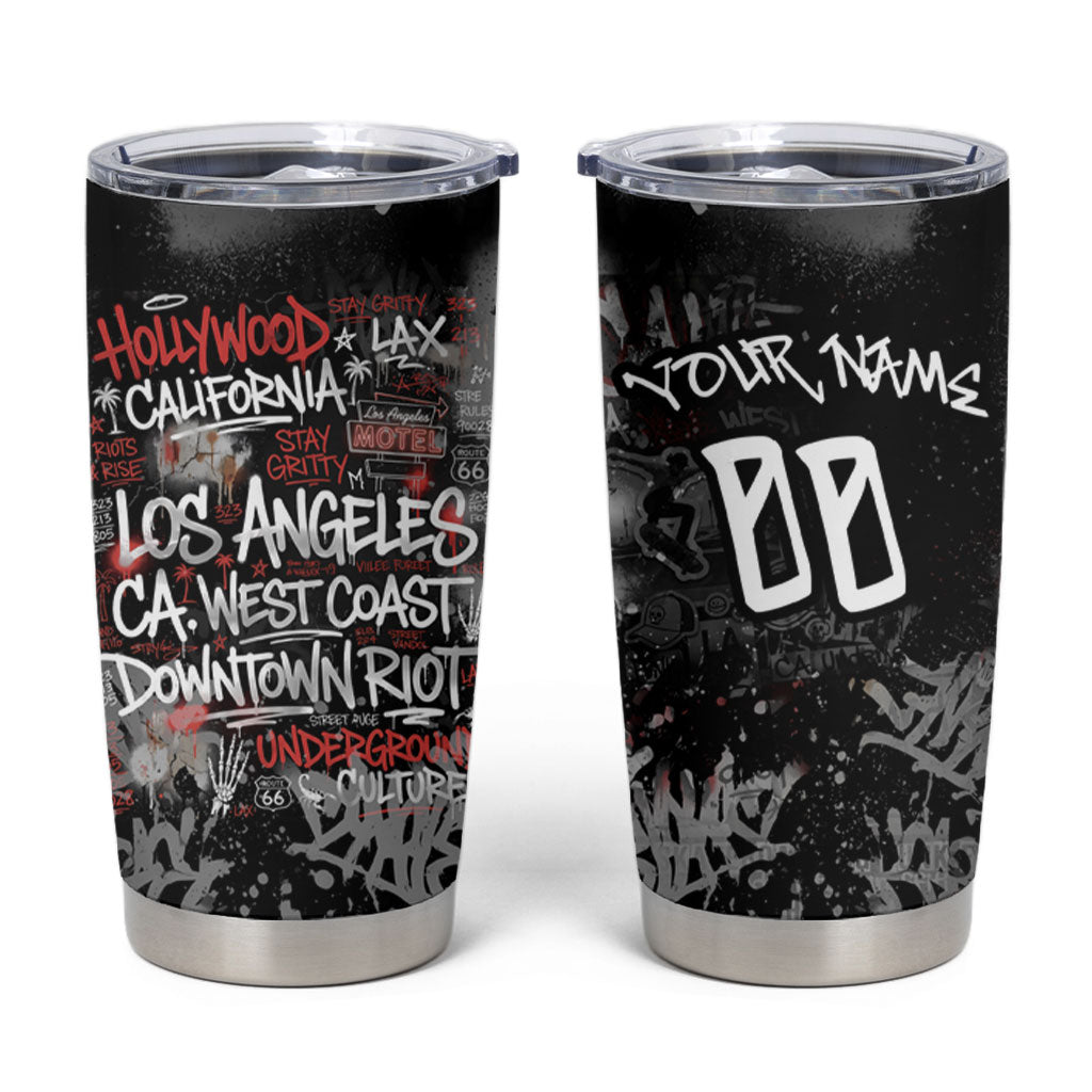 Personalized California West Coast Graffiti Tumbler Cup Urban Los Angeles Street Art - Hollywood LAX