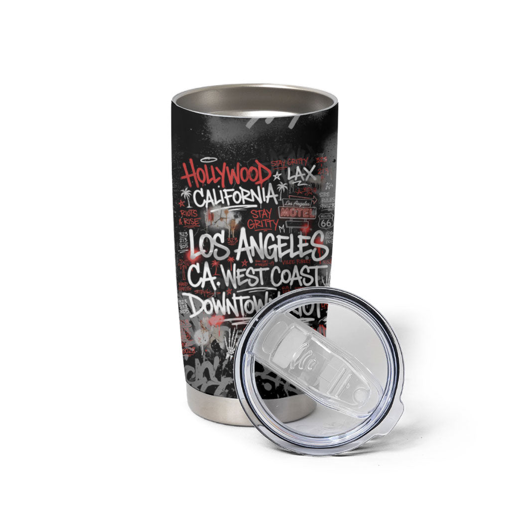 Personalized California West Coast Graffiti Tumbler Cup Urban Los Angeles Street Art - Hollywood LAX