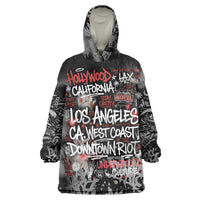 Personalized California West Coast Graffiti Wearable Blanket Hoodie Urban Los Angeles Street Art - Hollywood LAX