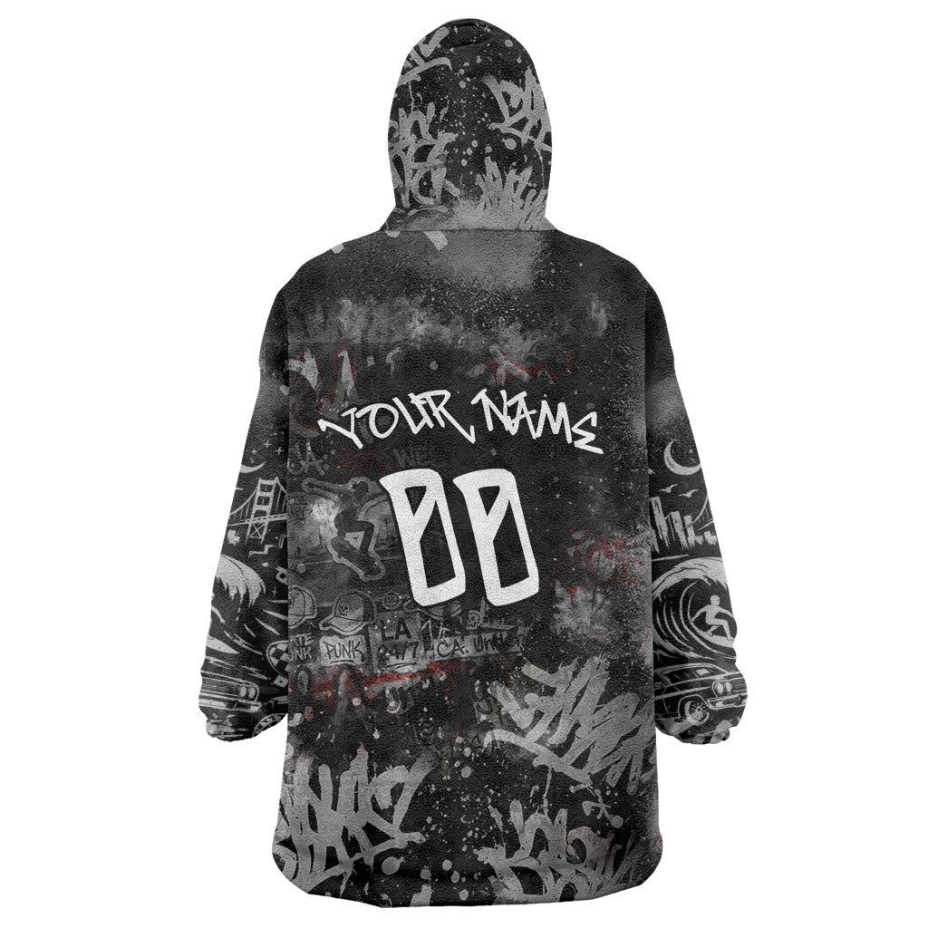 Personalized California West Coast Graffiti Wearable Blanket Hoodie Urban Los Angeles Street Art - Hollywood LAX