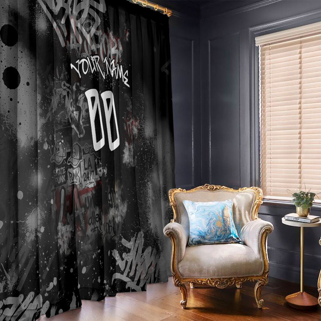 Personalized California West Coast Graffiti Window Curtain Urban Los Angeles Street Art - Hollywood LAX