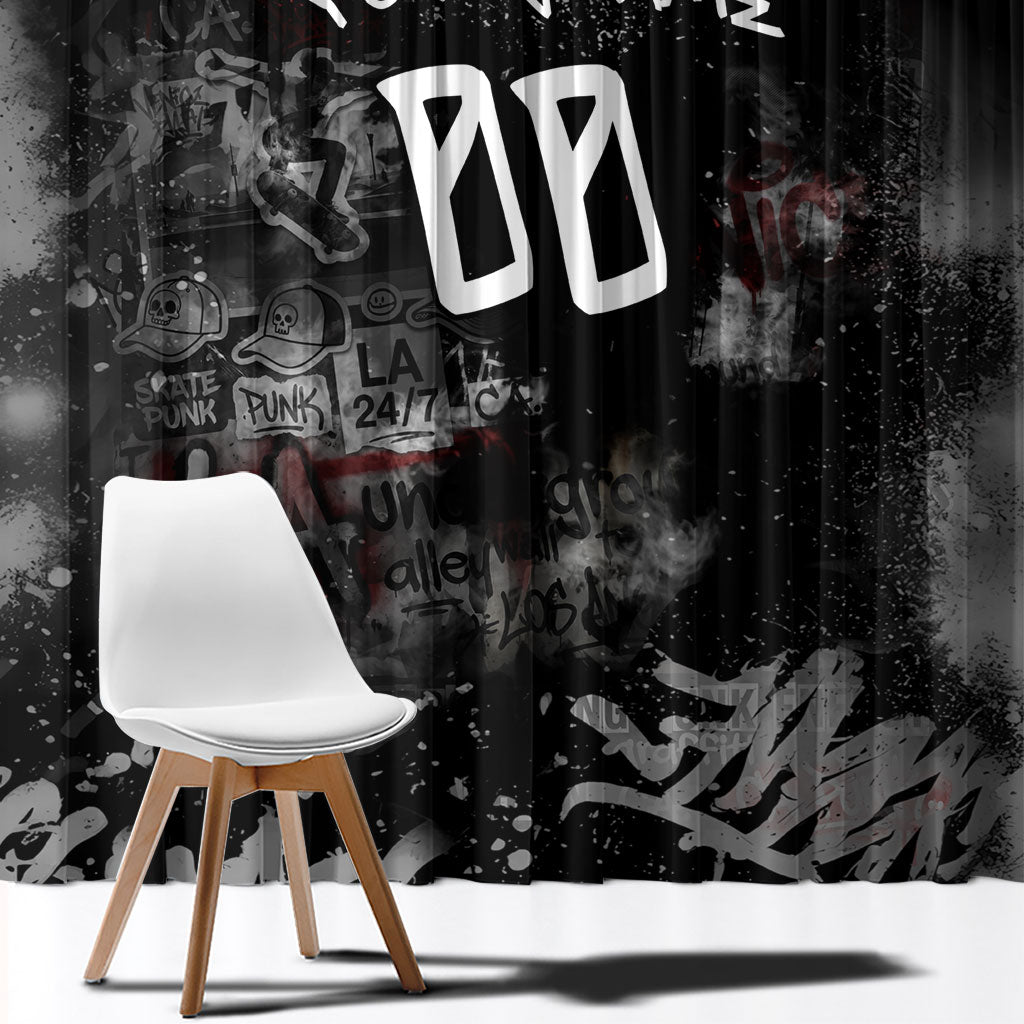 Personalized California West Coast Graffiti Window Curtain Urban Los Angeles Street Art - Hollywood LAX