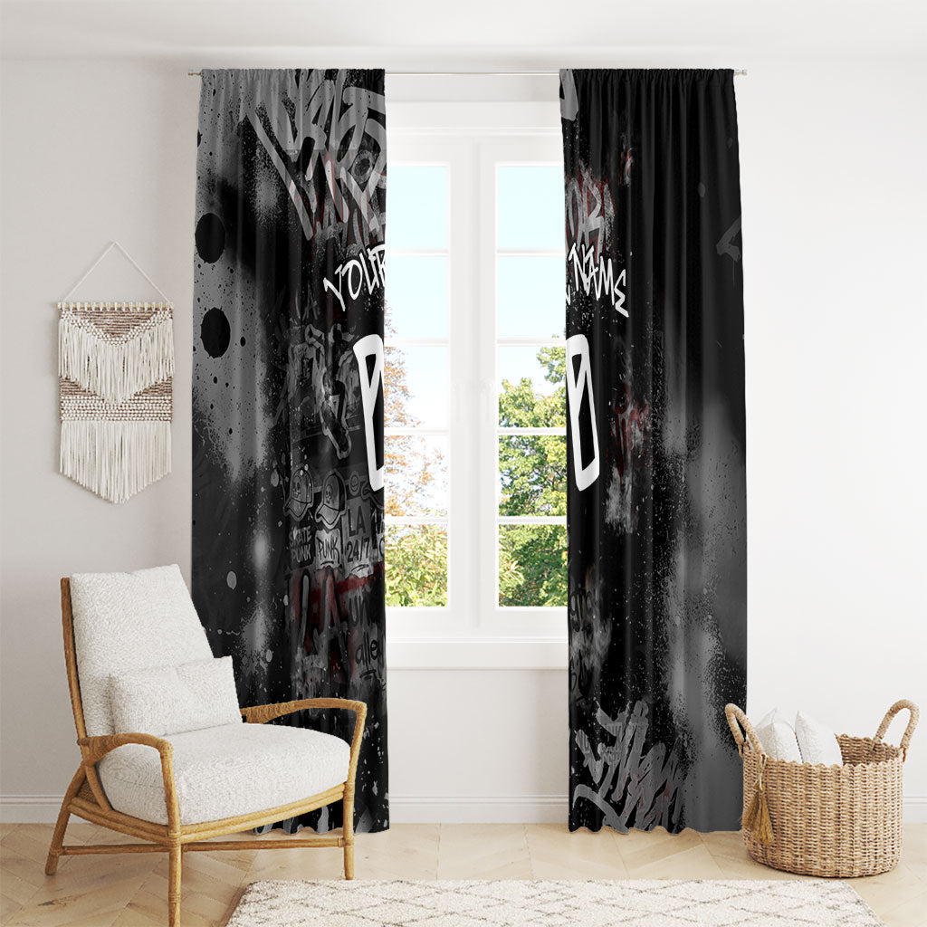Personalized California West Coast Graffiti Window Curtain Urban Los Angeles Street Art - Hollywood LAX