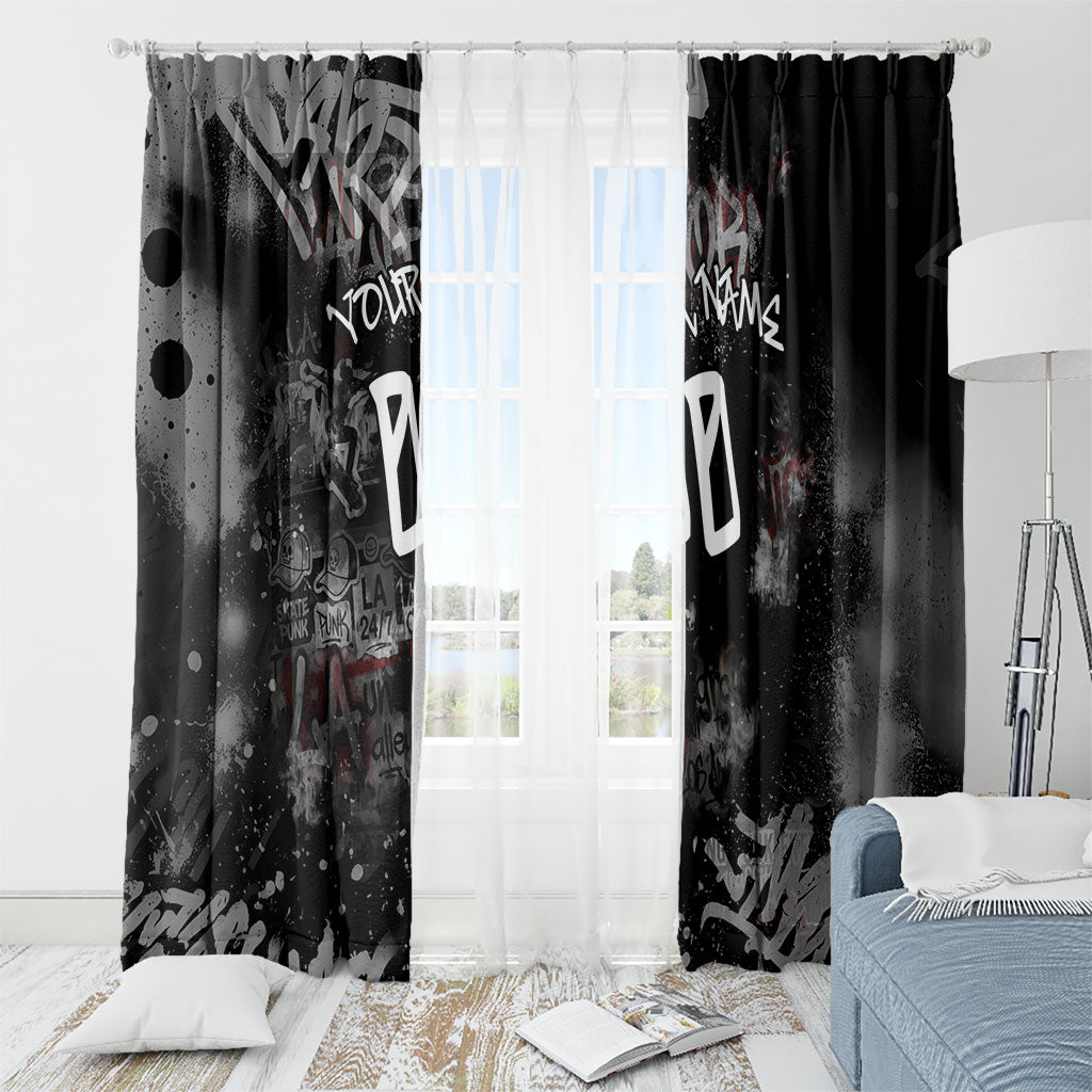 Personalized California West Coast Graffiti Window Curtain Urban Los Angeles Street Art - Hollywood LAX