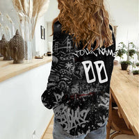 Personalized California West Coast Graffiti Women Casual Shirt Urban Los Angeles Street Art - Hollywood LAX