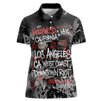 Personalized California West Coast Graffiti Women Polo Shirt Urban Los Angeles Street Art - Hollywood LAX