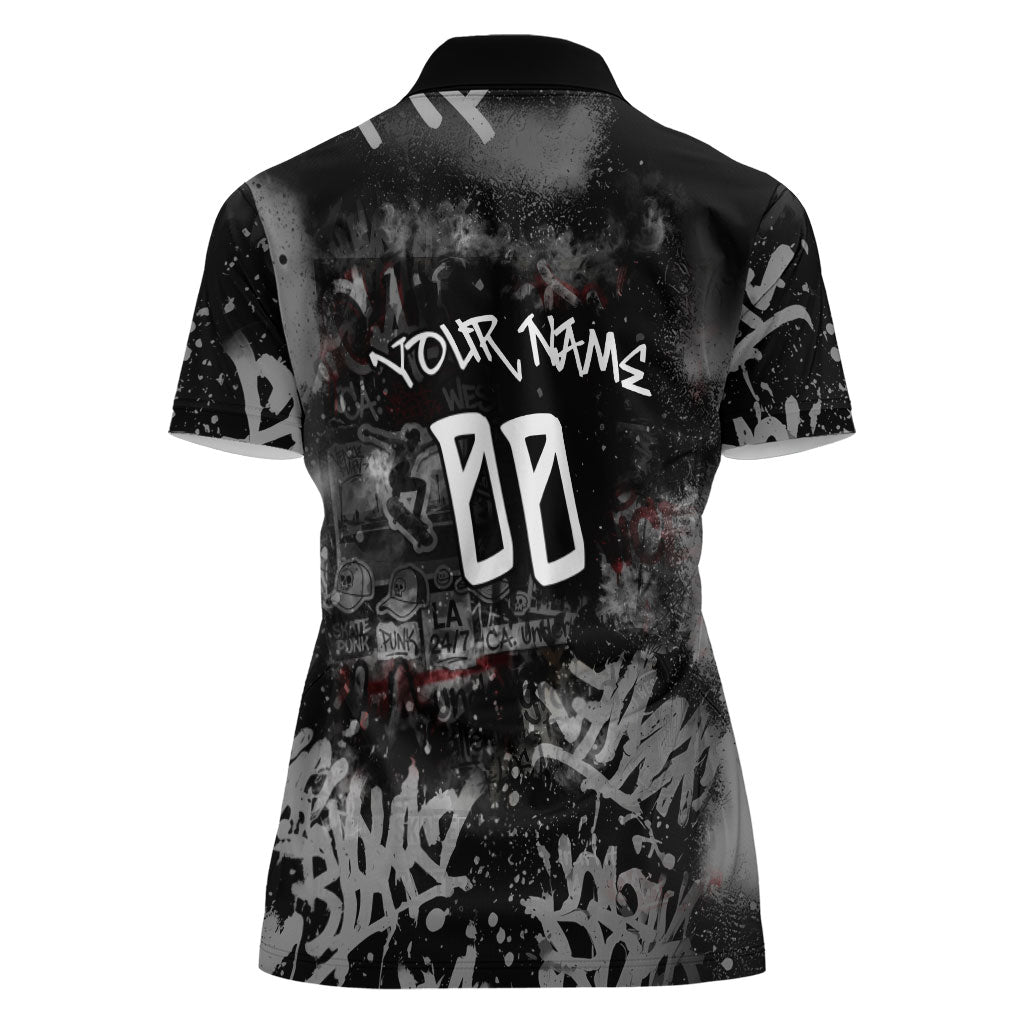 Personalized California West Coast Graffiti Women Polo Shirt Urban Los Angeles Street Art - Hollywood LAX