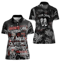 Personalized California West Coast Graffiti Women Polo Shirt Urban Los Angeles Street Art - Hollywood LAX