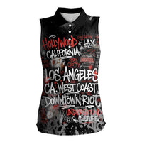 Personalized California West Coast Graffiti Women Sleeveless Polo Shirt Urban Los Angeles Street Art - Hollywood LAX